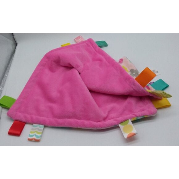 Bright Starts Taggies Pink Flowers Soft Security Blanket Lovey 12 in X 12 in - Picture 10 of 13